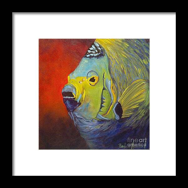 Fish Framed Print featuring the painting Mean Green Fish by Barbara Haviland