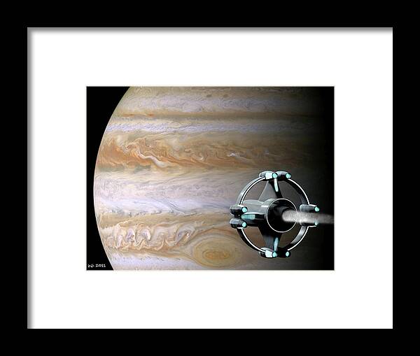 Space Framed Print featuring the digital art Meeting Jupiter by J Carrell Jones