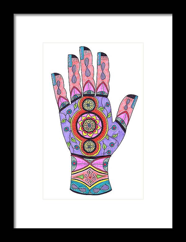 Hand Framed Print featuring the drawing Mehndi Pop Art V by Suzan Sommers