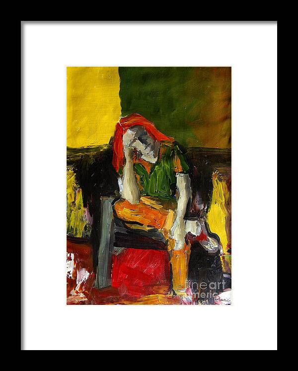Melancholy Framed Print featuring the painting Melancholy by Mona Edulesco