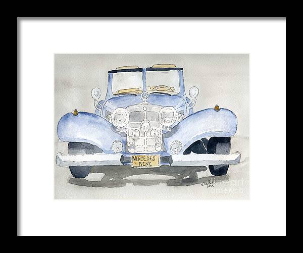 Mercedes Benz Framed Print featuring the painting Mercedes Benz by Eva Ason