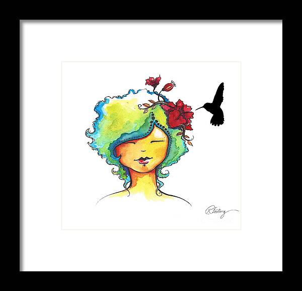 Flowers Framed Print featuring the painting Messenger by Karen Feiling