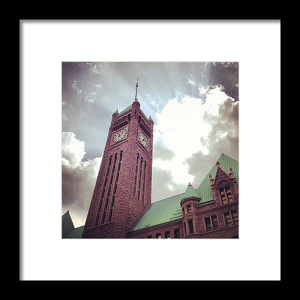 Minneapolis Framed Print featuring the photograph Minneapolis City Hall Clock Tower by Amy Duncan Lingo