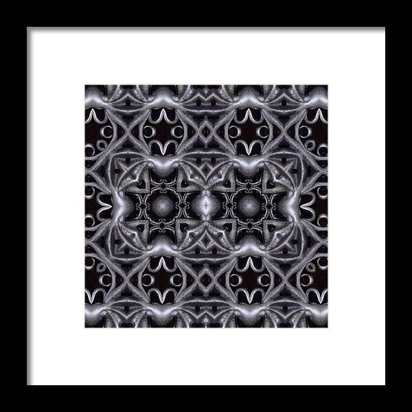 Mirrorgram Framed Print featuring the photograph #mirrorgram #texture #metal #octopus by Aubrey Erickson