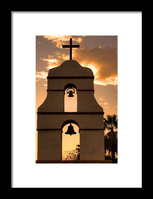 Mission Framed Print featuring the photograph Mission Bells by Dorothy Cunningham