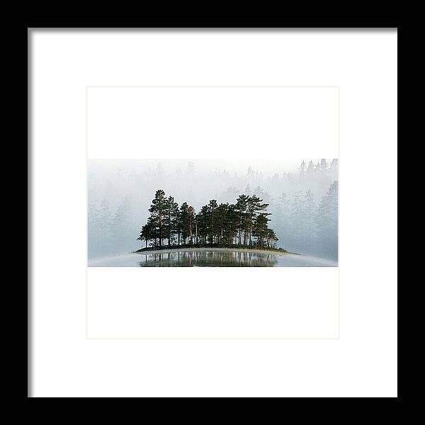 Beautiful Framed Print featuring the photograph Misty Lake II #iphonesia #instagood by Robin Hedberg