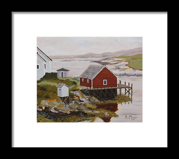 Painting Framed Print featuring the painting Misty Morning by Alan Mager