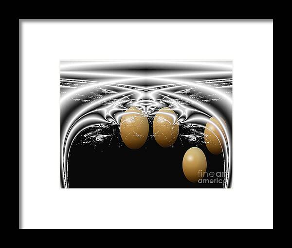 Eggs Framed Print featuring the digital art Birth of quadruplets, from the Serie Mystica by Eva-Maria Di Bella