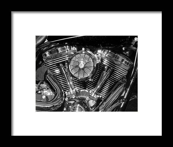 Motorcycle Framed Print featuring the photograph Monochrome Vee by Samuel Sheats