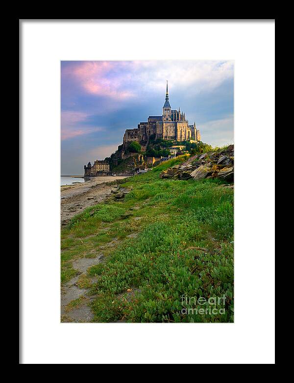 France Framed Print featuring the photograph Mont-Saint-Michel France by Laurent Lucuix