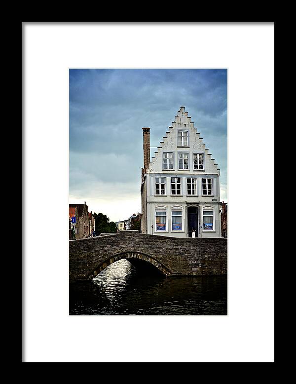 White Framed Print featuring the photograph Moody Bruges by Catherine Murton