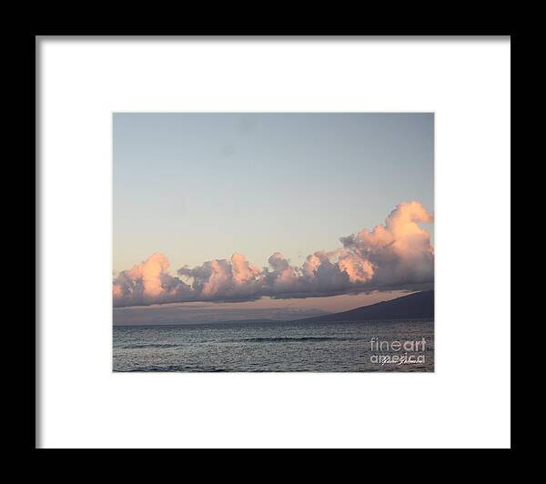 Pink Cloud Framed Print featuring the photograph Morning cloud in Beach by Yumi Johnson