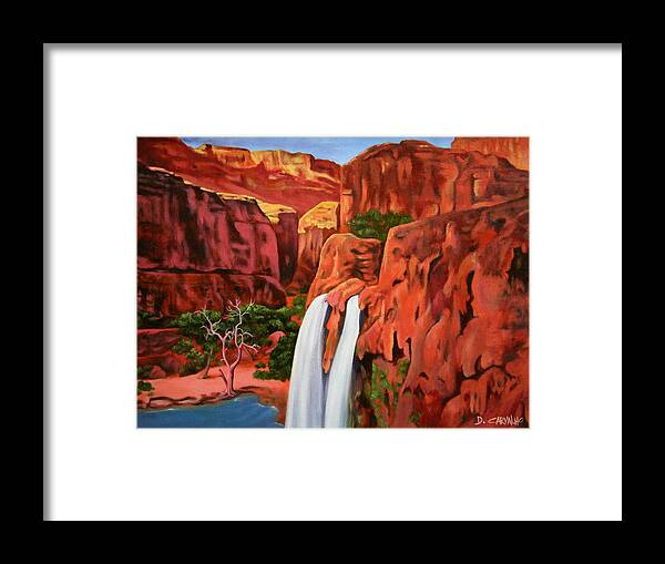 Grand Canyon Framed Print featuring the painting Morning in the Canyon by Daniel Carvalho