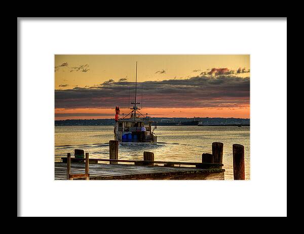 Maine Framed Print featuring the photograph Morning Run by Brenda Giasson