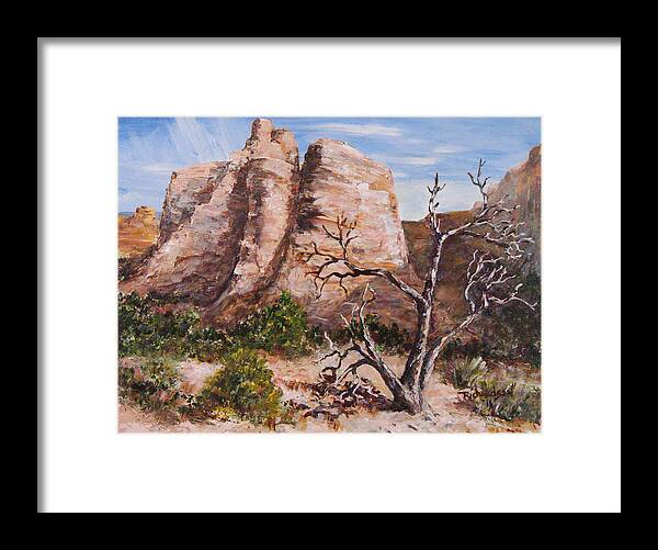 Arches National Park Framed Print featuring the painting Morning Stretch by George Richardson