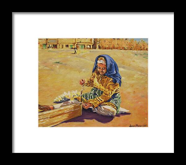 Berber Framed Print featuring the painting Moroccan Woman III by James Flynn