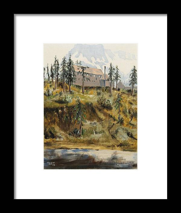 Painting Framed Print featuring the painting Mount Baker Lodge by Alan Mager