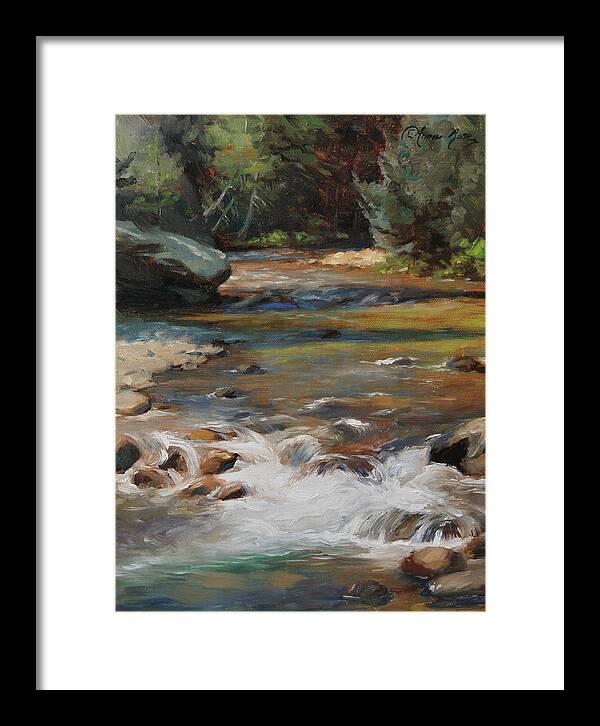 Plein Air Framed Print featuring the painting Mountain Stream by Anna Rose Bain