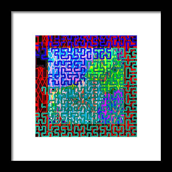 Ebsq Framed Print featuring the digital art Multi Puzzle Maze by Dee Flouton