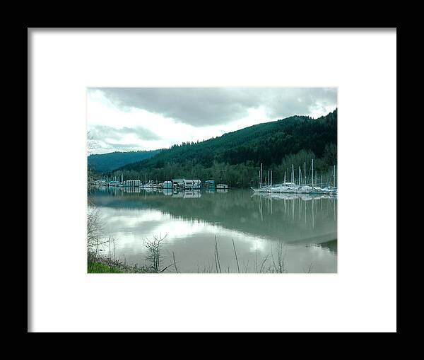 Multnomah Channel Framed Print featuring the photograph Multnomah Channel Sauvie Island by Kelly Manning