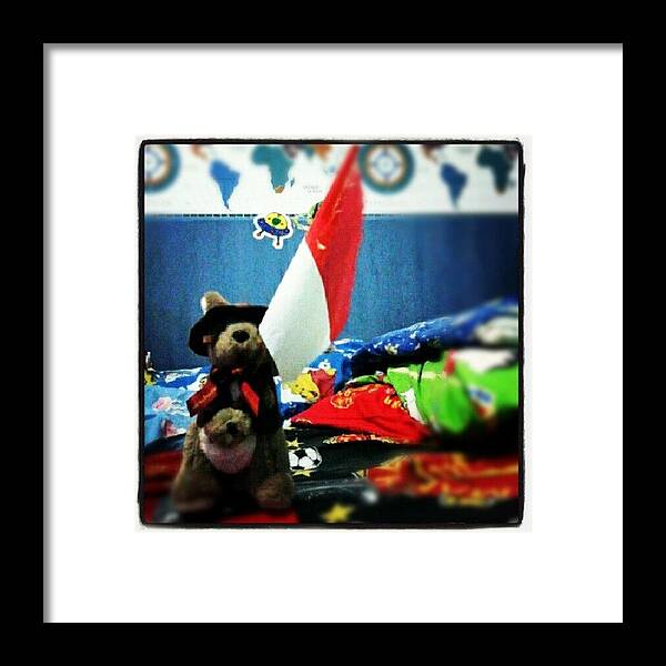 Putih Framed Print featuring the photograph My Kangaroo Bringing Indonesian Flag In by Marco Giovanno
