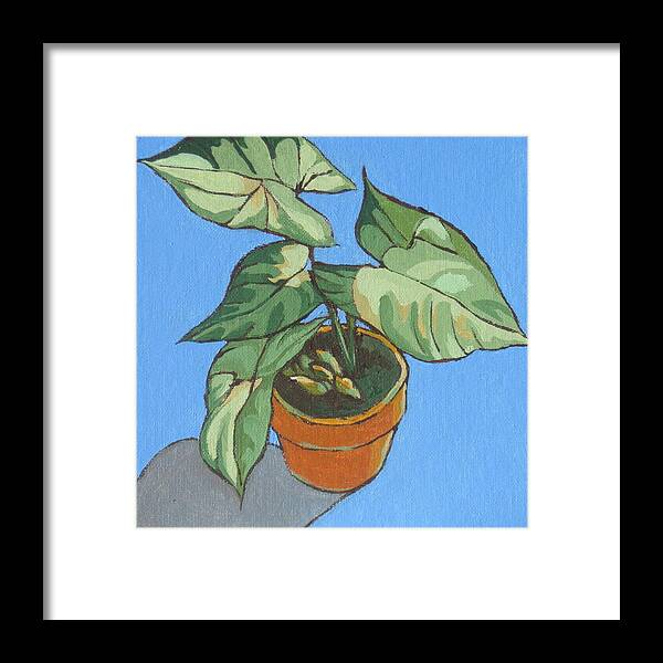 Plant Framed Print featuring the painting My Plant at Work by Sandy Tracey