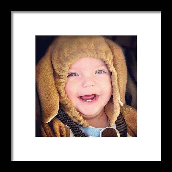 Primeshots Framed Print featuring the photograph My Son's First Halloween At 7mths Old by Julianna Rivera-Perruccio