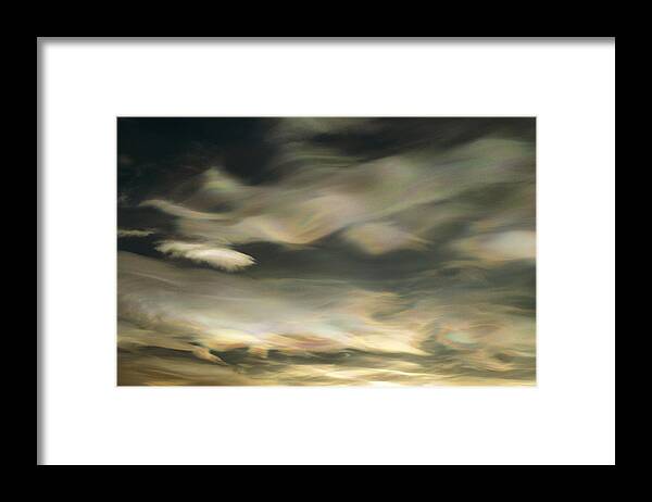 Hhh Framed Print featuring the photograph Nacreous Mother Of Pearl Clouds Seen by Keith-Nels Swenson