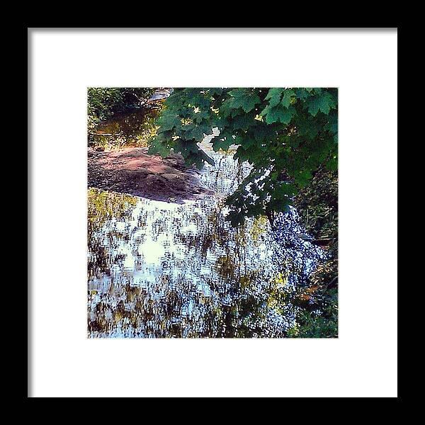 Stream Framed Print featuring the photograph #nature #stream #reflections #trees by Rich Toczynski