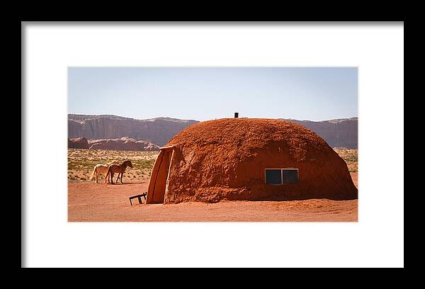 Monument Valley Framed Print featuring the photograph Navajo Home by Diane Bohna