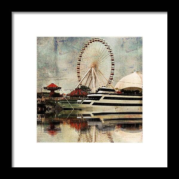 Ferris Wheel Framed Print featuring the photograph Navy Pier by Susan Libby