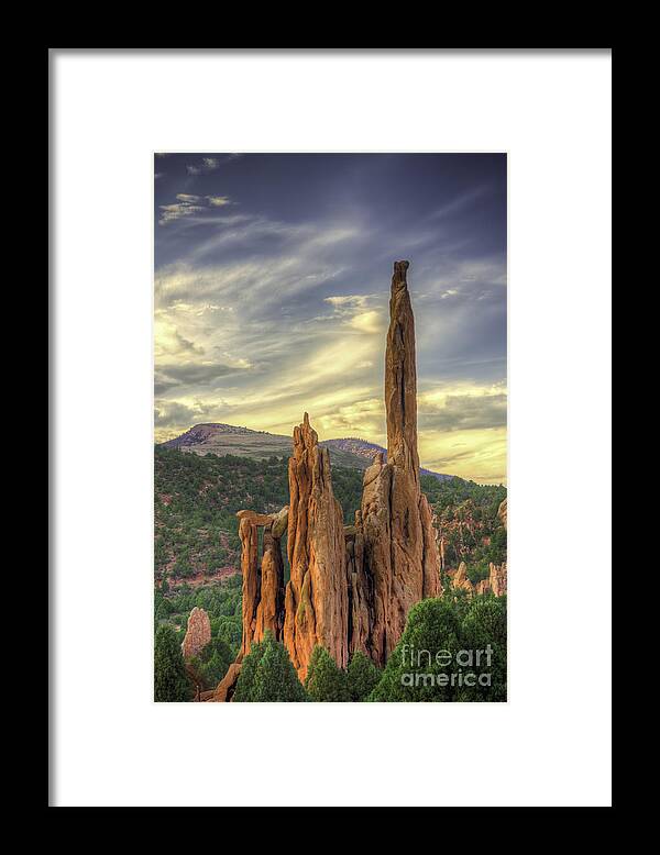 Garden Of The Gods Framed Print featuring the photograph Near Sunset Garden of the Gods by David Waldrop