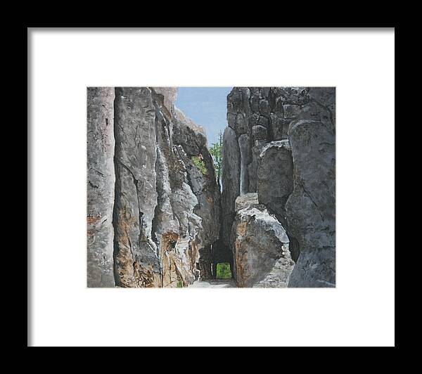 South Dakota Framed Print featuring the painting Needles Highway by Betty-Anne McDonald
