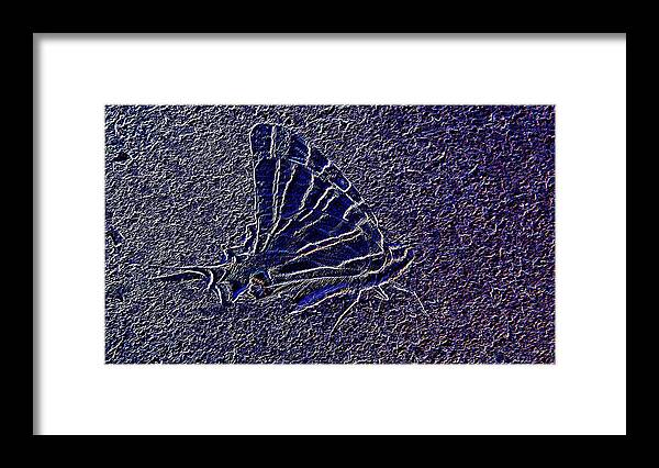 Neon Framed Print featuring the photograph Neon butterfly by Manuela Constantin