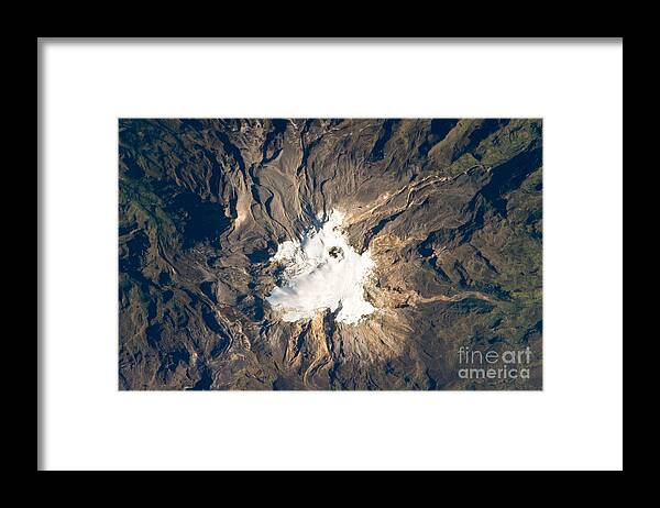 Aerial View Framed Print featuring the photograph Nevado Del Ruiz Volcano, Colombia by NASA/Science Source