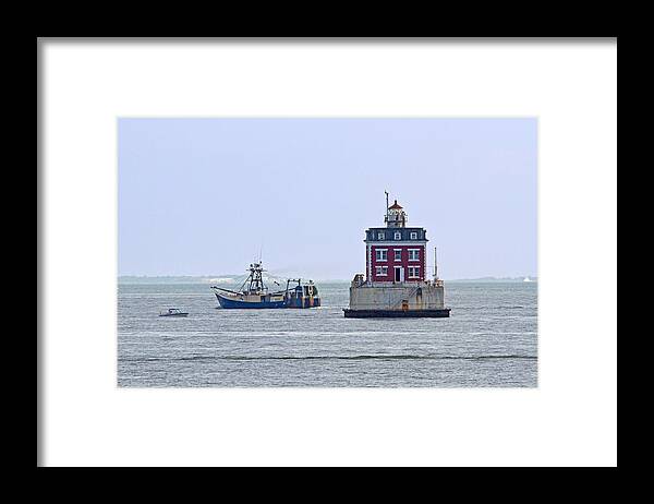Ledge Lighthouse Framed Print featuring the photograph New London Ledge lighthouse. by David Freuthal