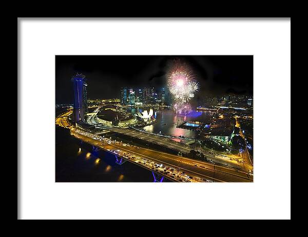 Fireworks Framed Print featuring the photograph New Year Fireworks by Ng Hock How