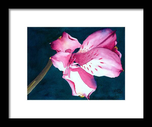 Flower Framed Print featuring the painting New Year Flower by Ken Powers