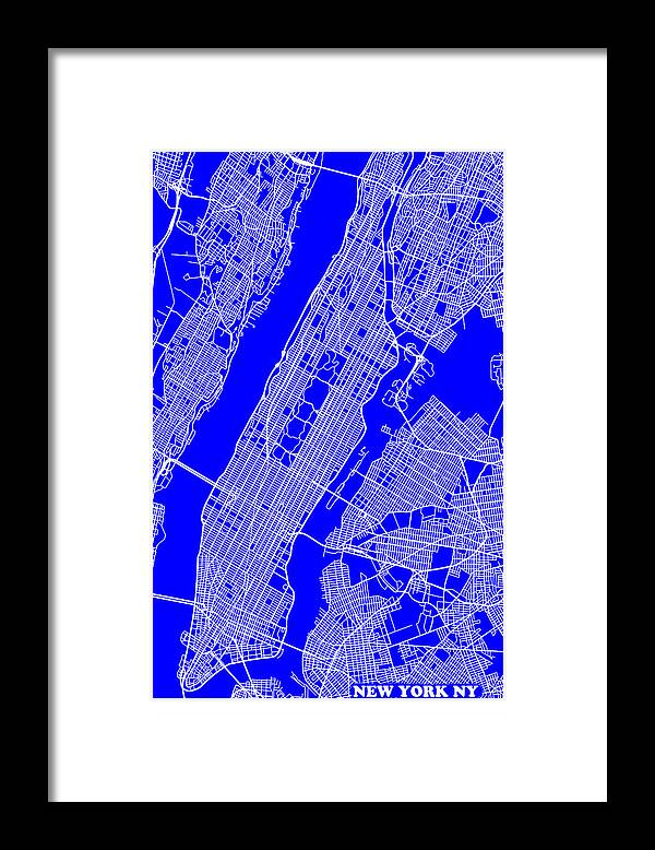 New York City Framed Print featuring the photograph New York City Map Streets Art Print  by Keith Webber Jr