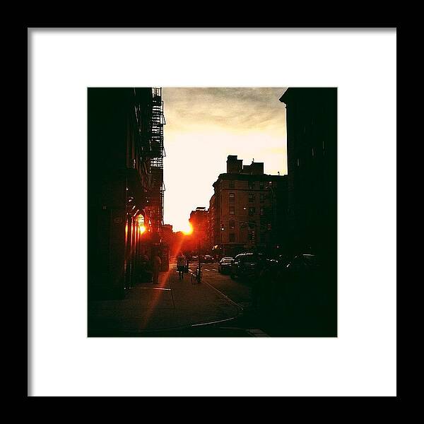 New York City Framed Print featuring the photograph New York City Sunset by Vivienne Gucwa