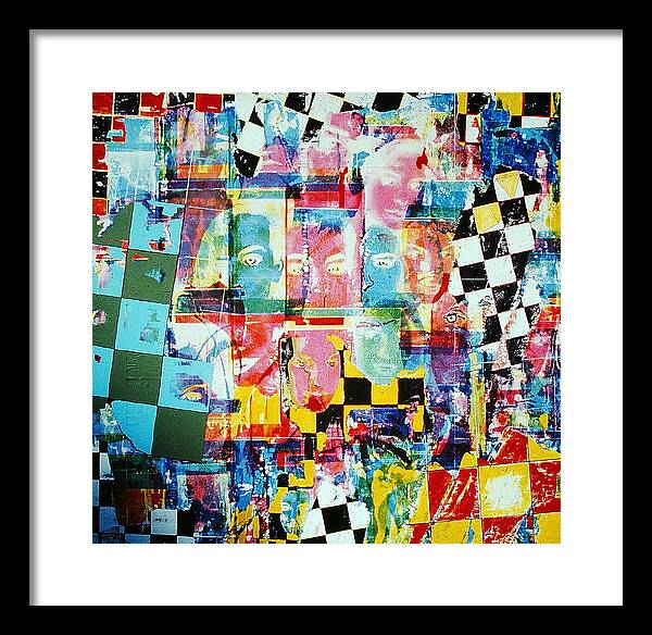 Symbolic Framed Print featuring the painting New York Madness by David Deak
