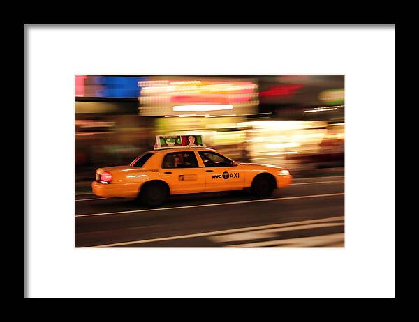 New York City Framed Print featuring the photograph New York Taxi by Joel Lau