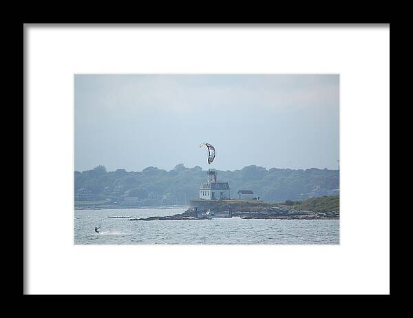 Newport Ri Framed Print featuring the photograph Newport RI Kitesurfing by Mary McAvoy