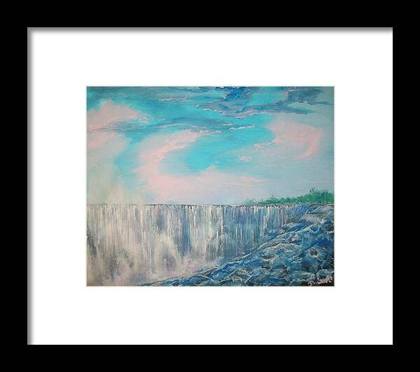 Water Framed Print featuring the painting Niagara Falls by Raymond Doward