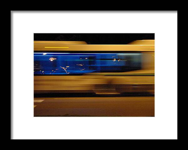 Bus Framed Print featuring the photograph Night Bus by Marilyn Wilson