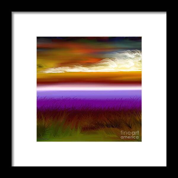 Beach Framed Print featuring the digital art Night Falls by Greg Moores