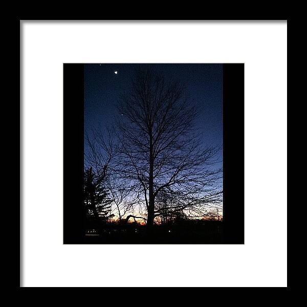 Night Framed Print featuring the photograph #nightfall #photooftheday #newjersey by Cai King-Young