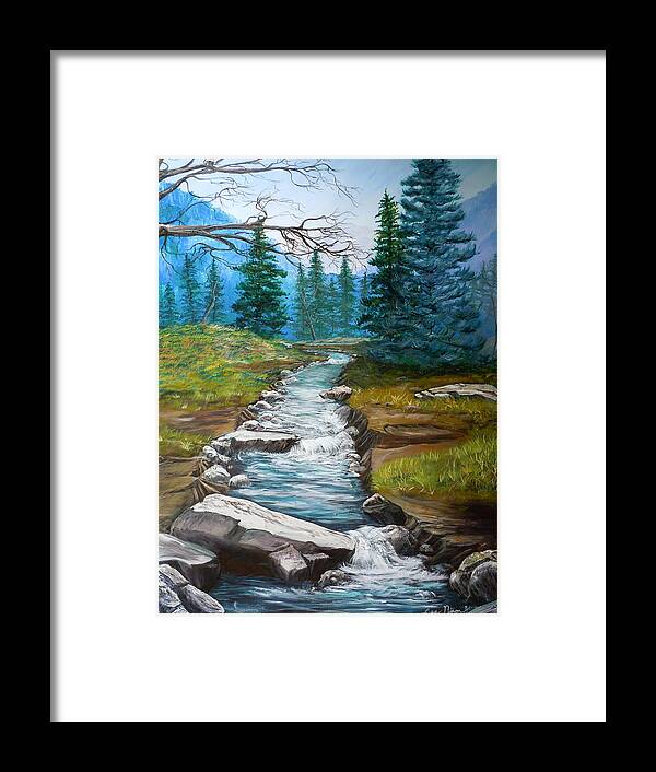 Large Framed Print featuring the painting Nixon's Bubbling Running Creek by Lee Nixon