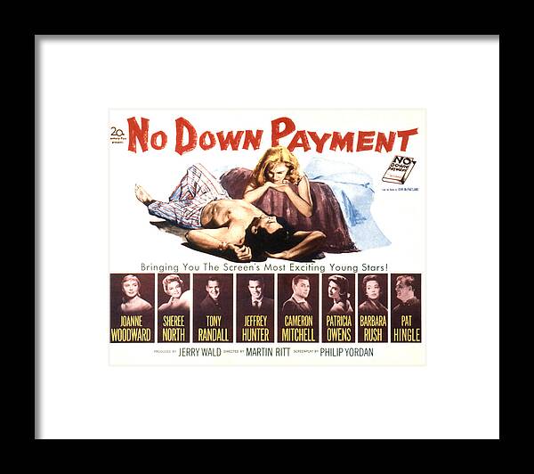 1957 Movies Framed Print featuring the photograph No Down Payment, Joanne Woodward by Everett