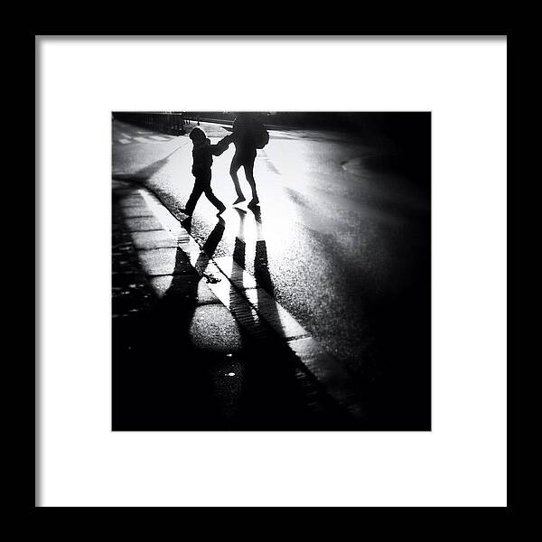 Shadows Framed Print featuring the photograph No Jay Walking. #people #shadow by Robbert Ter Weijden